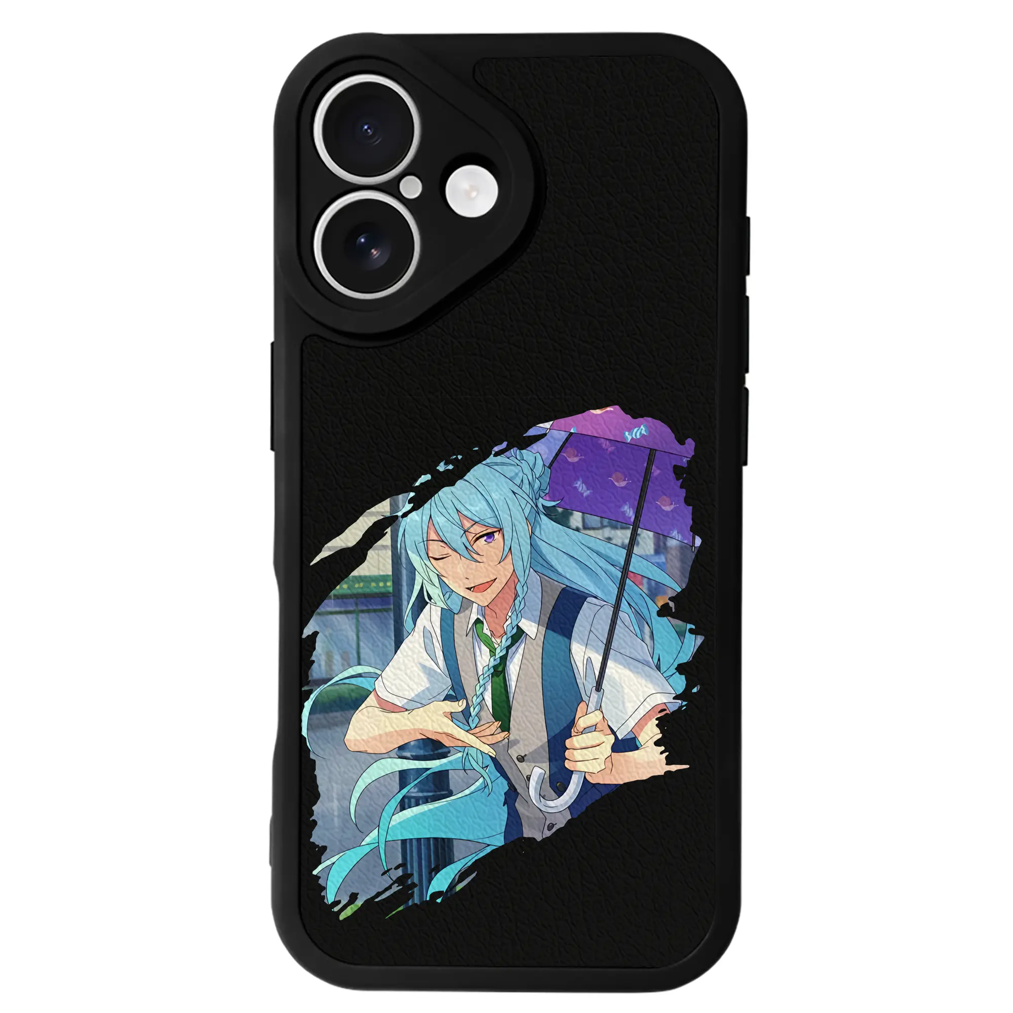 あんさん ぶる グッズ fine 日日樹渉 - IPhone 16シリーズ対応 ・ シリコンスマホケース ・ レザー調 ・ 高精度フィット ・ 耐衝撃 ・ ワイヤレス充電対応 ・ 精密カット